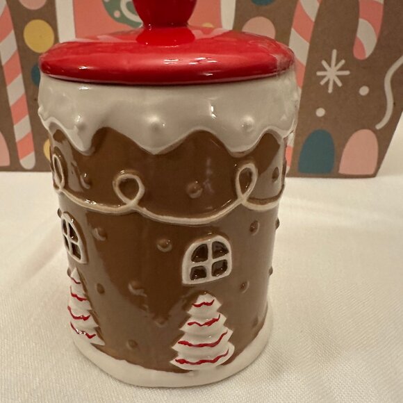 Peppermint & Pine Gingerbread Ceramic Canister House Red Door HTF matches mug - Picture 6 of 9
